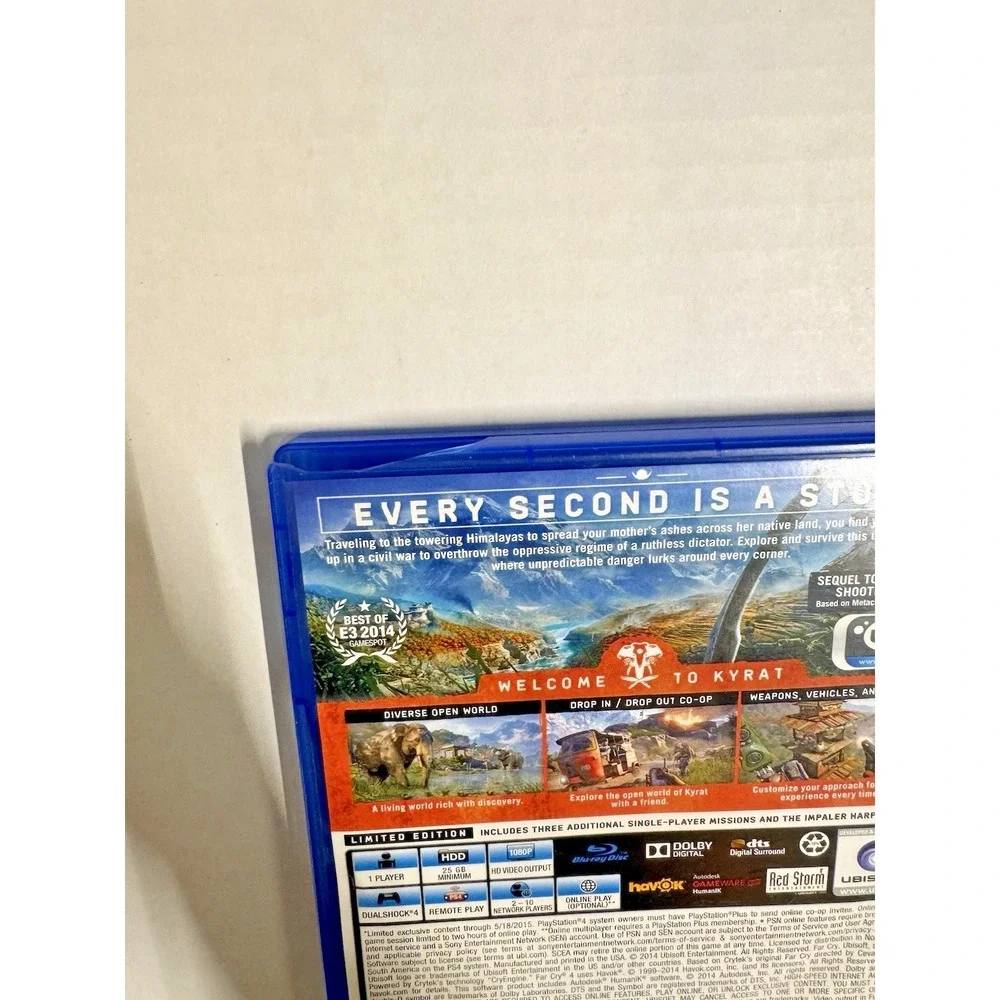 Far Cry 4 Limited Edition PS4 Sony PlayStation 4 2014 Video Game